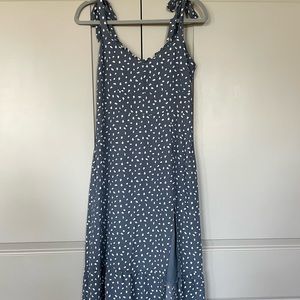 Abercrombie Maxi Fitted Long Dress Blue